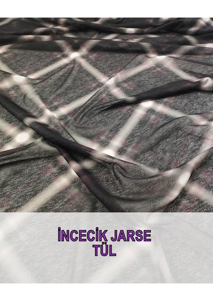 Bordo Ekru Antrasit Jarse Tül (En 140 cm x Boy 160 Cm)