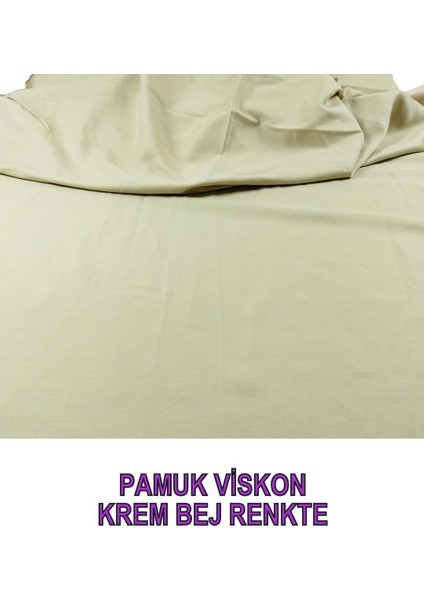 Pamuk Viskon Dokuma Krem Bej Arası Renkte (En 160 cm x Boy 225 Cm)