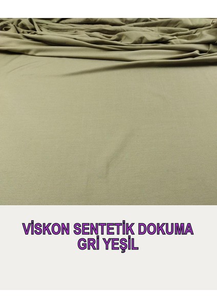 Viskon Senteik Karışımlı Dokuma Gri Yeşil Renkte (En 150 cm x Boy 250 Cm)
