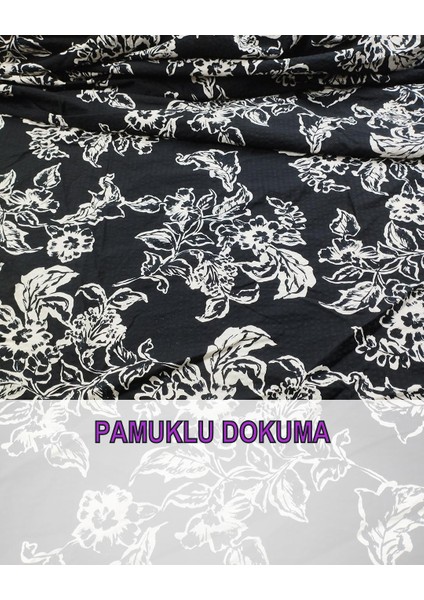 Pamuklu Dokuma Siyah Beyaz Renklerdeen: 145 cm