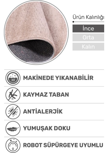 Azra Kaymaz Taban Bej Halı – Salon, Çocuk Odası ve Mutfak Için Yıkanabilir, Yumuşak Kilim