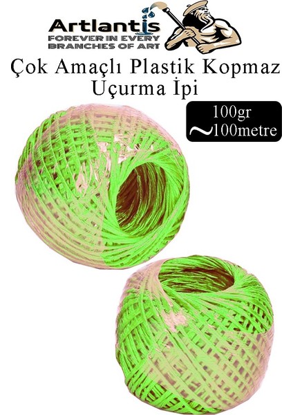 Çok Amaçlı Plastik Kopmaz Uçurtma Ipi Çamaşır Ipi 2 Adet Renkli 100 Metre Naylon Ip Çırpı Ipi Çizim Inşaat Duvar Ipi