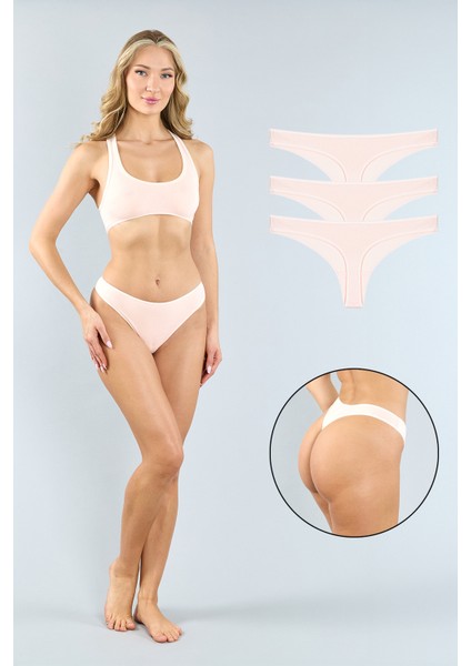 Pamuklu Siyah Tanga Külot 3'lü Paket
