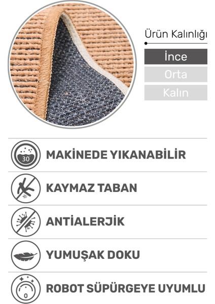 Azra Kaymaz Taban Hardal Halı – Salon, Çocuk Odası ve Mutfak Için Yıkanabilir, Yumuşak Kilim
