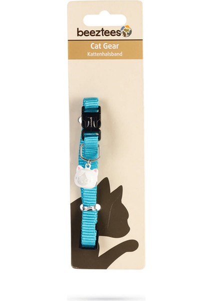 Kedi Boyun Tasması, Zilli, Turkuaz, 20-30CM Glstd