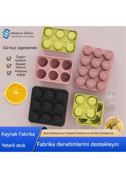 Yaz Yeni Gül Buz Deposu Gıda Sınıfı Silikon Şarap Buz Küpleri Buz Deposu (Yurt Dışından)