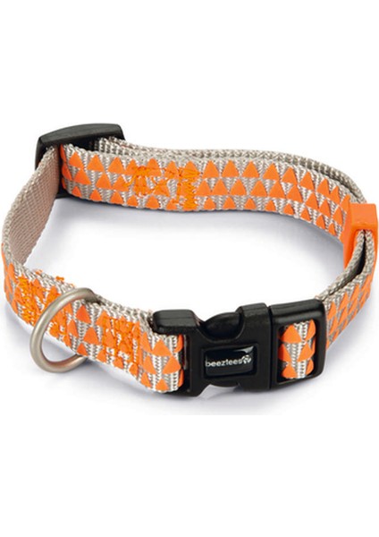Köpek Boyun Tasması, Açık Gri Turuncu, 26-40cm