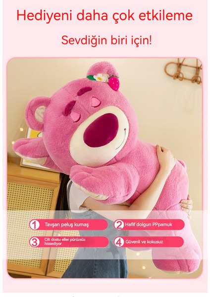Pembe Çilek Ayı Peluş Bebek Sevimli Yastık Yastık Oyuncak (Yurt Dışından) fiyatları