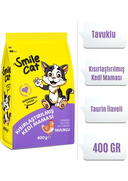 Cat Kısırlaştırılmış Kedi Maması Tavuklu 400 Gr.