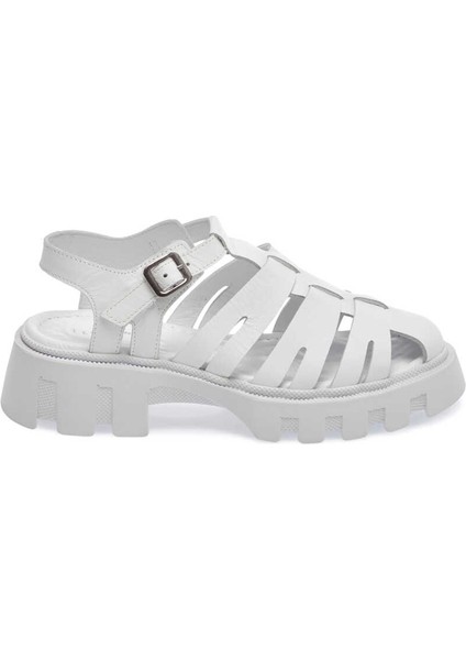Beyaz Hakiki Deri Kadın Sandalet - K24Y1SN67159-A26 modelleri