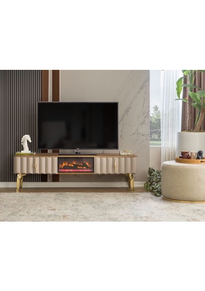 Lndhome Deniz Şömineli Tv Ünitesi