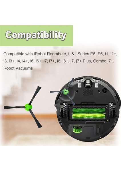 Irobot Roomba E, I ve J Serisi Için Yan Fırçalar E5, E6, I1, I1+, I3, I3+, I4, I4+, I6, I6+, I7, I7+, I8, I8+, J7, J7+ (Yurt Dışından) fırsatları