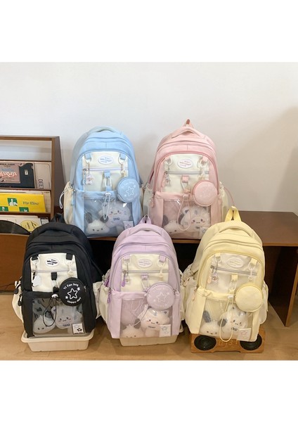 Kızlar Için Sevimli Naylon Okul Sırt Çantası Genç Öğrenci Kadın Sırt Çantası Çok Cepli Okul Çantası Kawaii Dizüstü Bilgisayar Kitap Çantası Paketi Mochila (Yurt Dışından) indirimleri