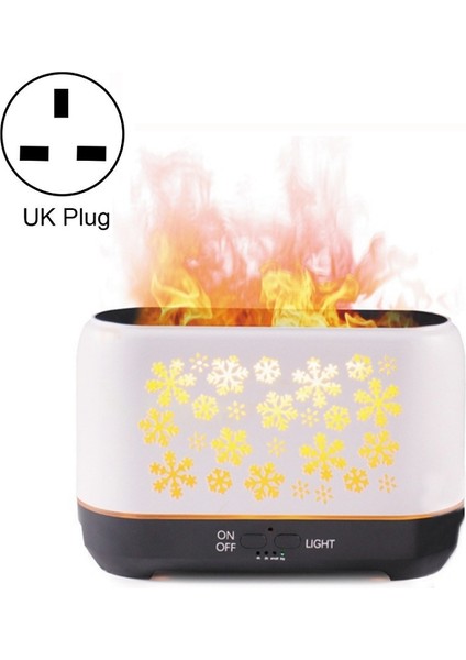 Masaüstü 3D Simülasyon Alev Tütsü Füme Makinesi Nemlendirici, Renk: Beyaz (Ingiltere Fişi) (Yurt Dışından)