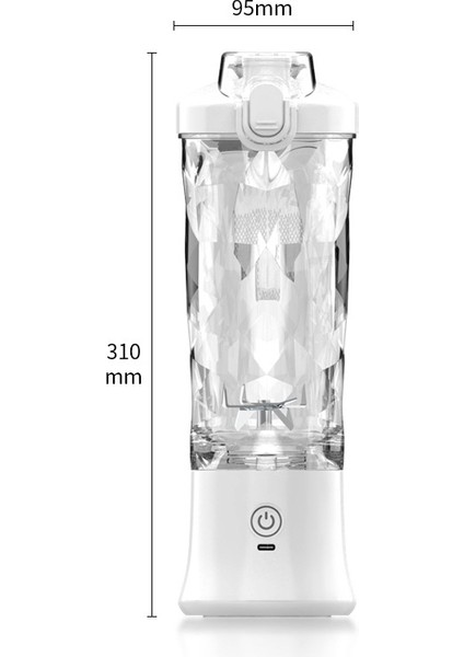 Taşınabilir Çok Fonksiyonlu USB Şarjlı Meyve Suyu Bardağı Mini Elektrikli Blender(Beyaz) (Yurt Dışından)