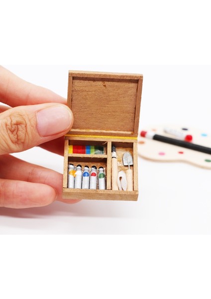 Dollhouse Mobilya Aksesuarları Cep Suluboya Kutusu Simülasyon Boyama Çiçeği (Yurt Dışından)