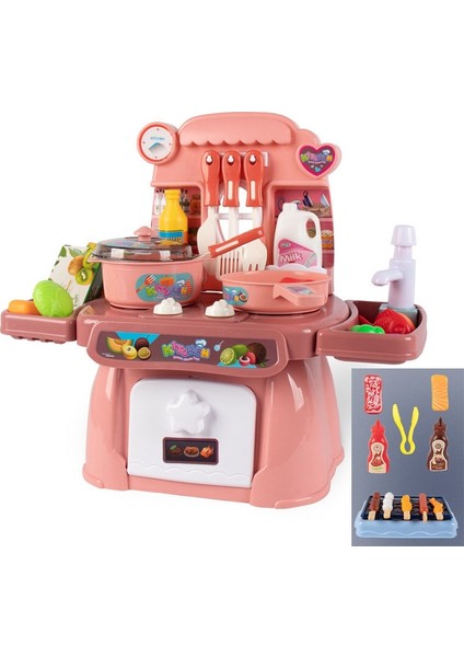 24 1 Çocuk Mini Mutfak Oyuncakları Kız Simülasyon Oyun Evi Pişirme Mutfak Seti, Model: 14 Adet Barbekü Pembesi Ile (Yurt Dışından)