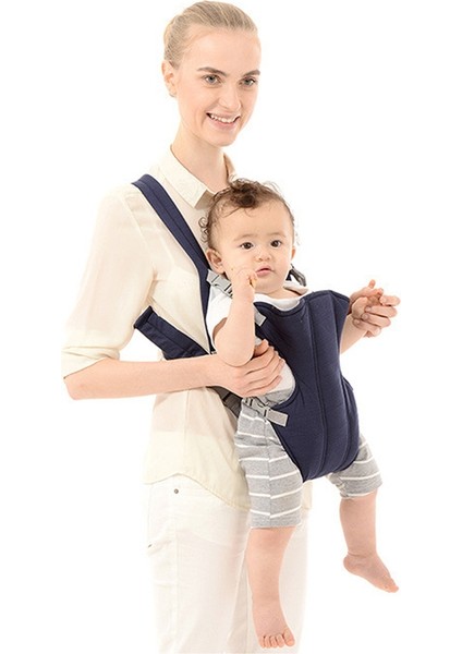 Bebek Bebek Ergonomik Nefes Alabilen Örgü Sling Sırt Çantası Kanguru Taşıyıcı 1-4 Yaş Için (Koyu Mavi) (Yurt Dışından)