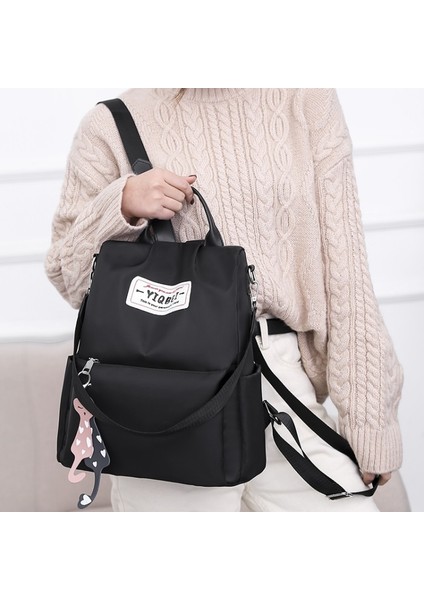 Çok Fonksiyonlu Hırsızlığa Karşı Sırt Çantası Crossbody Gündelik Tote Çanta Aksesuar Kolyeli (Yurt Dışından)