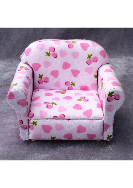 1:12 Bebek Evi Vintage Çilek Sevgiliye Tek Mini Kanepe Oyuncak (Pembe) (Yurt Dışından)