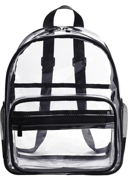 Pvc Şeffaf Su Geçirmez Sırt Çantası Öğrenci Okul Çantası, Renk: Şeker Rengi Siyah (Yurt Dışından)