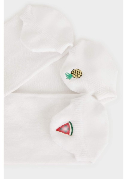 Kız Çocuk 3'lü Pamuklu Patik Çorap E6058A8NS modelleri