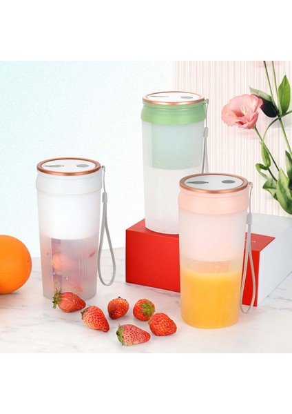 Lgz-1 500ML 50W 4 Bıçaklı Elektrikli Taşınabilir Meyve Sıkacağı Şarj Edilebilir Meyve Suyu Sıkacağı(Beyaz) (Yurt Dışından)