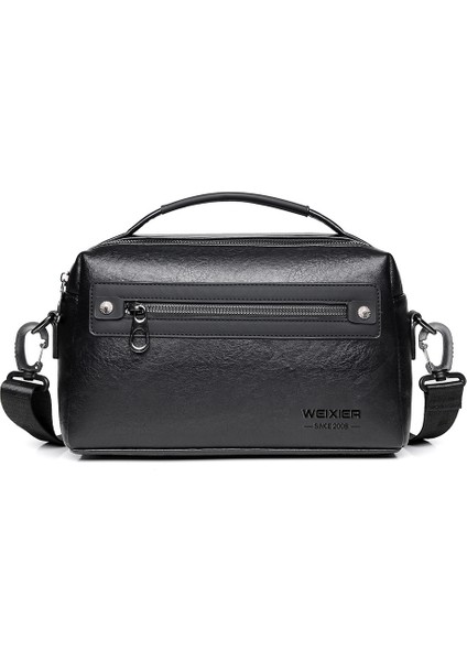 D402 Retro Rahat Erkek Anti-Sıçrama Pu Çanta Tek Omuz Crossbody Çanta, Standart Versiyon (Yurt Dışından)