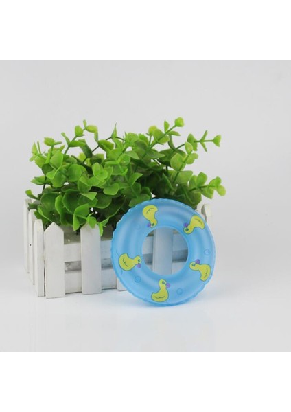 3 Pcs Sevimli Bebek Evi Mini Yüzme Simidi Dekorasyon Çocuk Eğitici Oyuncaklar (Mavi) (Yurt Dışından)