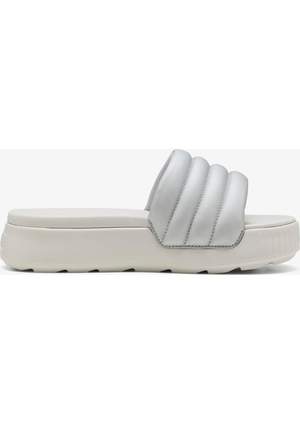 Karmen Slide Puffy Aqua Kadın Gri Terlik.01