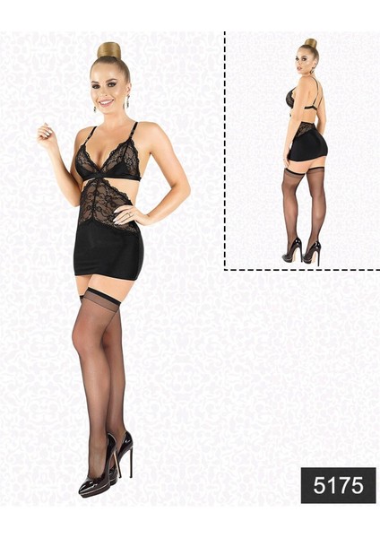 Likralı Saten Babydoll