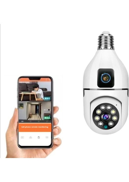 Cmr 40 Çift Kameralı 4K Full Hd Hareket Sensörlü Bağlantılı 360 Derece Başlıklı Güvenlik Kamerası fiyatları