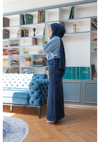 2058-DENIM Etek Lacivert modelleri