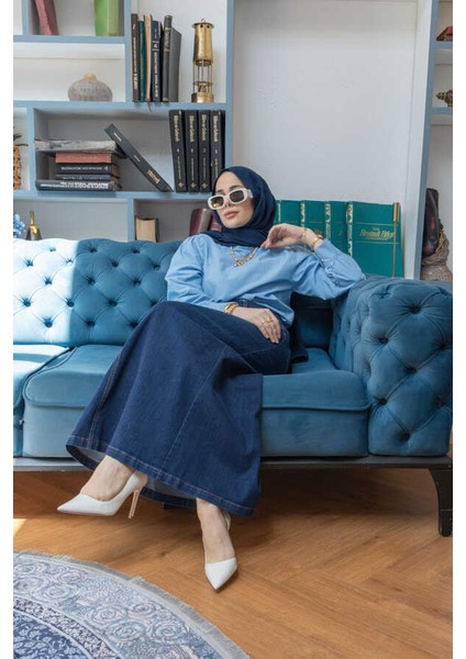 2058-DENIM Etek Lacivert fırsatları