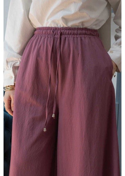 1138-ANCELINA Lastikli Pantolon Lila indirimleri