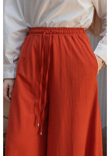 1138-ANCELINA Lastikli Pantolon Kiremit indirimleri