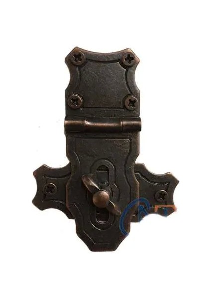 Dekoratif Anahtarlı Sandık Askısı - 40X55MM Oksit 1 Adet