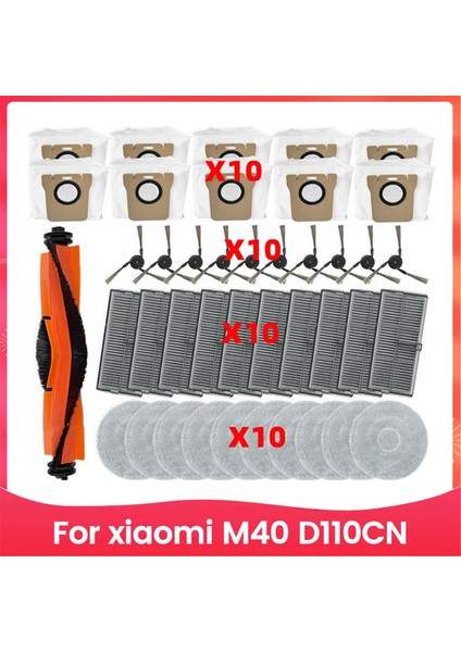 Xiaomi Mijia M40 D110CN Vakum Parçaları Ana Tricut Ana Silindir Yan Fırça Hepa Filtre Paspas Bezi Toz Torbaları Aksesuarları (Yurt Dışından)