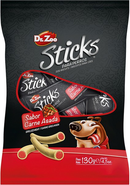 Dr.zoo Mini Sticks Izgara Etli Köpek Ödülü 130 gr x 4 Adet Glstd