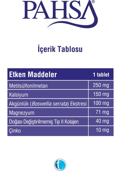 Tip II Kolajen 30 Tablet Doğası Değiştirilmemiş Tip II Kolajen MSM Akgünlük Ekstresi