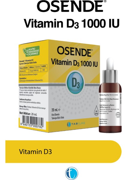 Vitamin D3 Damla 20 ml fiyatları