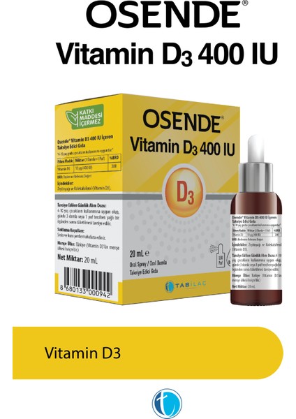 Vitamin D3 400 IU Damla 20 ml