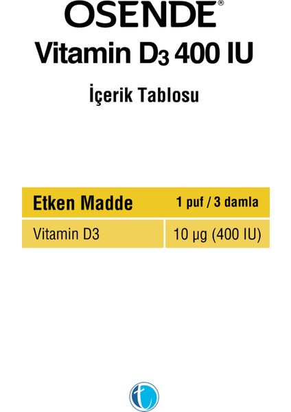 Vitamin D3 400 IU Damla 20 ml