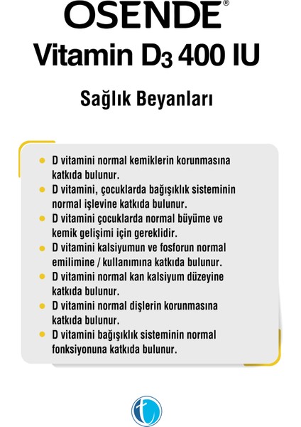 Vitamin D3 400 IU Damla 20 ml