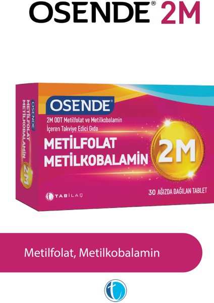 2M 30 Dilaltı Tablet Vitamin B12 (Metilkobalamin) Folik Asit (Metilfolat)