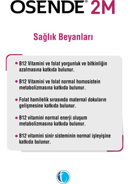 2M 30 Dilaltı Tablet Vitamin B12 (Metilkobalamin) Folik Asit (Metilfolat)