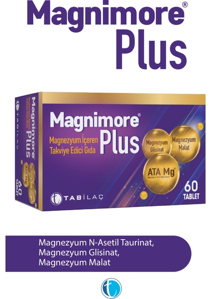 Plus Magnezyum 60 Tablet N-Asetil Taurinat Bisglisinat Malat