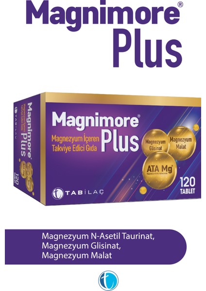 Plus Magnezyum 120 Tablet N-Asetil Taurinat Bisglisinat Malat