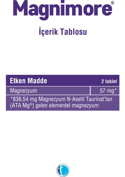 Magnezyum 120 Tablet N-Asetil Taurinat
