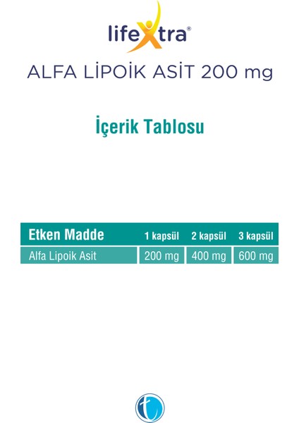 Alfa Lipoik Asit 200 mg 90 Bitkisel Kapsül